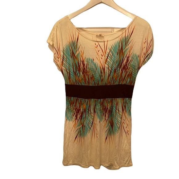 One Clothing feathers ferns cinched medium top Preowned - Picture 1 of 6